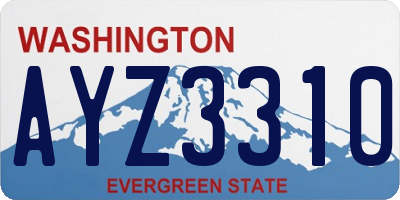 WA license plate AYZ3310