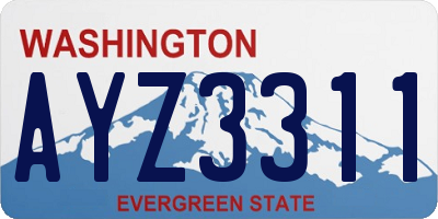 WA license plate AYZ3311