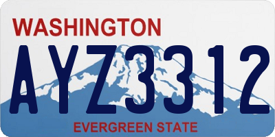 WA license plate AYZ3312