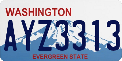 WA license plate AYZ3313