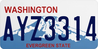 WA license plate AYZ3314