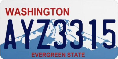 WA license plate AYZ3315