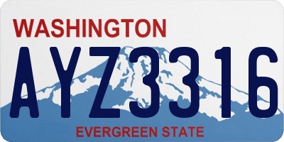 WA license plate AYZ3316