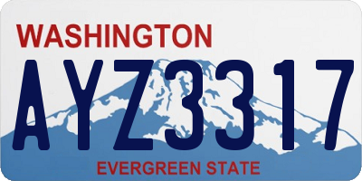 WA license plate AYZ3317