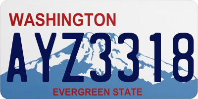 WA license plate AYZ3318