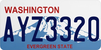 WA license plate AYZ3320