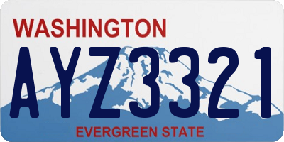 WA license plate AYZ3321