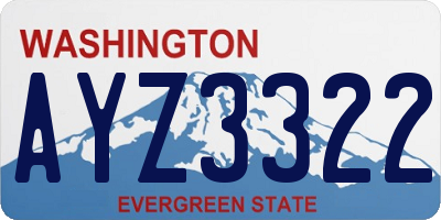 WA license plate AYZ3322