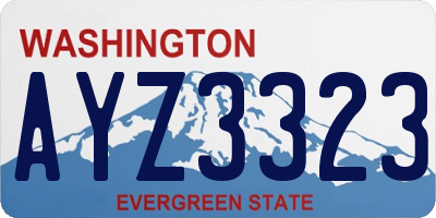 WA license plate AYZ3323