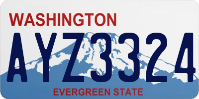 WA license plate AYZ3324