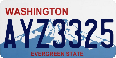 WA license plate AYZ3325