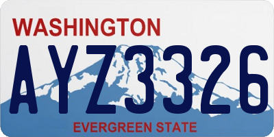 WA license plate AYZ3326