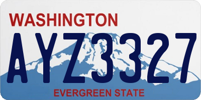 WA license plate AYZ3327