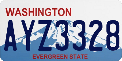 WA license plate AYZ3328