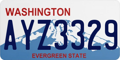 WA license plate AYZ3329