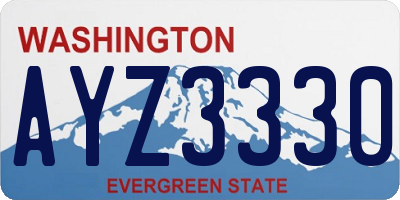 WA license plate AYZ3330