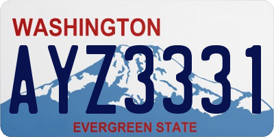 WA license plate AYZ3331