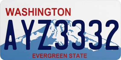 WA license plate AYZ3332