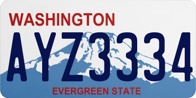 WA license plate AYZ3334