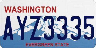 WA license plate AYZ3335