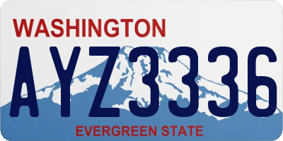 WA license plate AYZ3336