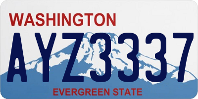 WA license plate AYZ3337