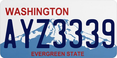 WA license plate AYZ3339