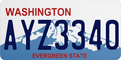 WA license plate AYZ3340