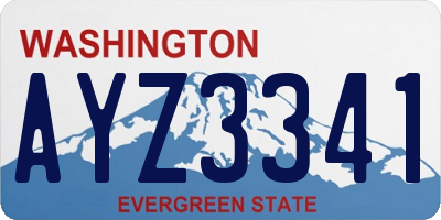 WA license plate AYZ3341