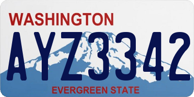 WA license plate AYZ3342