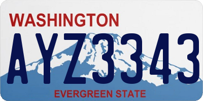 WA license plate AYZ3343