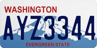 WA license plate AYZ3344