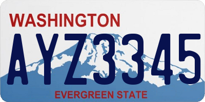 WA license plate AYZ3345