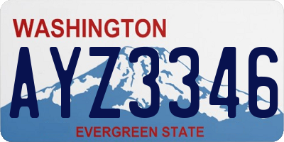 WA license plate AYZ3346