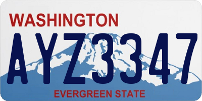 WA license plate AYZ3347