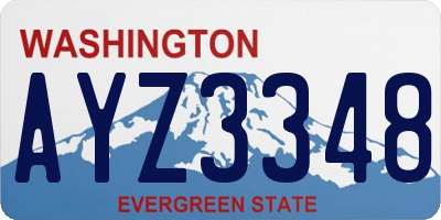 WA license plate AYZ3348