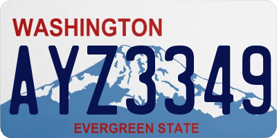 WA license plate AYZ3349