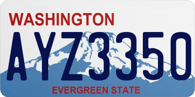 WA license plate AYZ3350