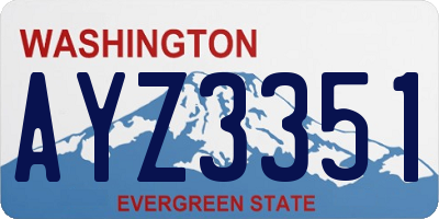 WA license plate AYZ3351