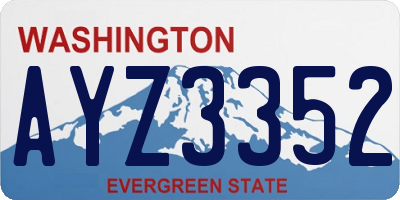 WA license plate AYZ3352