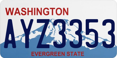 WA license plate AYZ3353