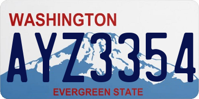 WA license plate AYZ3354