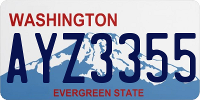 WA license plate AYZ3355