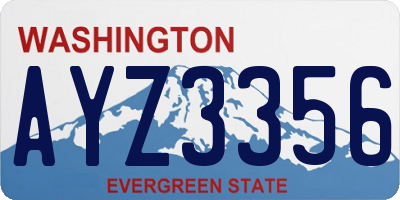 WA license plate AYZ3356