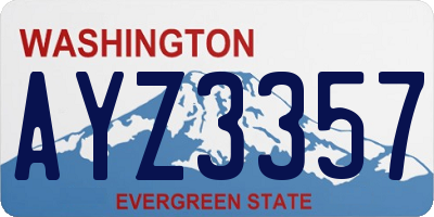 WA license plate AYZ3357