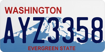 WA license plate AYZ3358