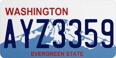 WA license plate AYZ3359