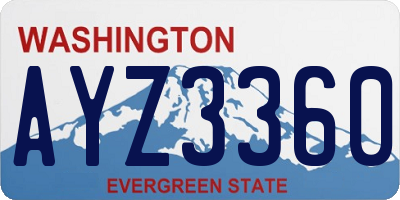 WA license plate AYZ3360