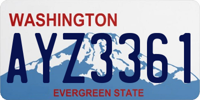 WA license plate AYZ3361