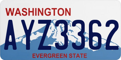 WA license plate AYZ3362